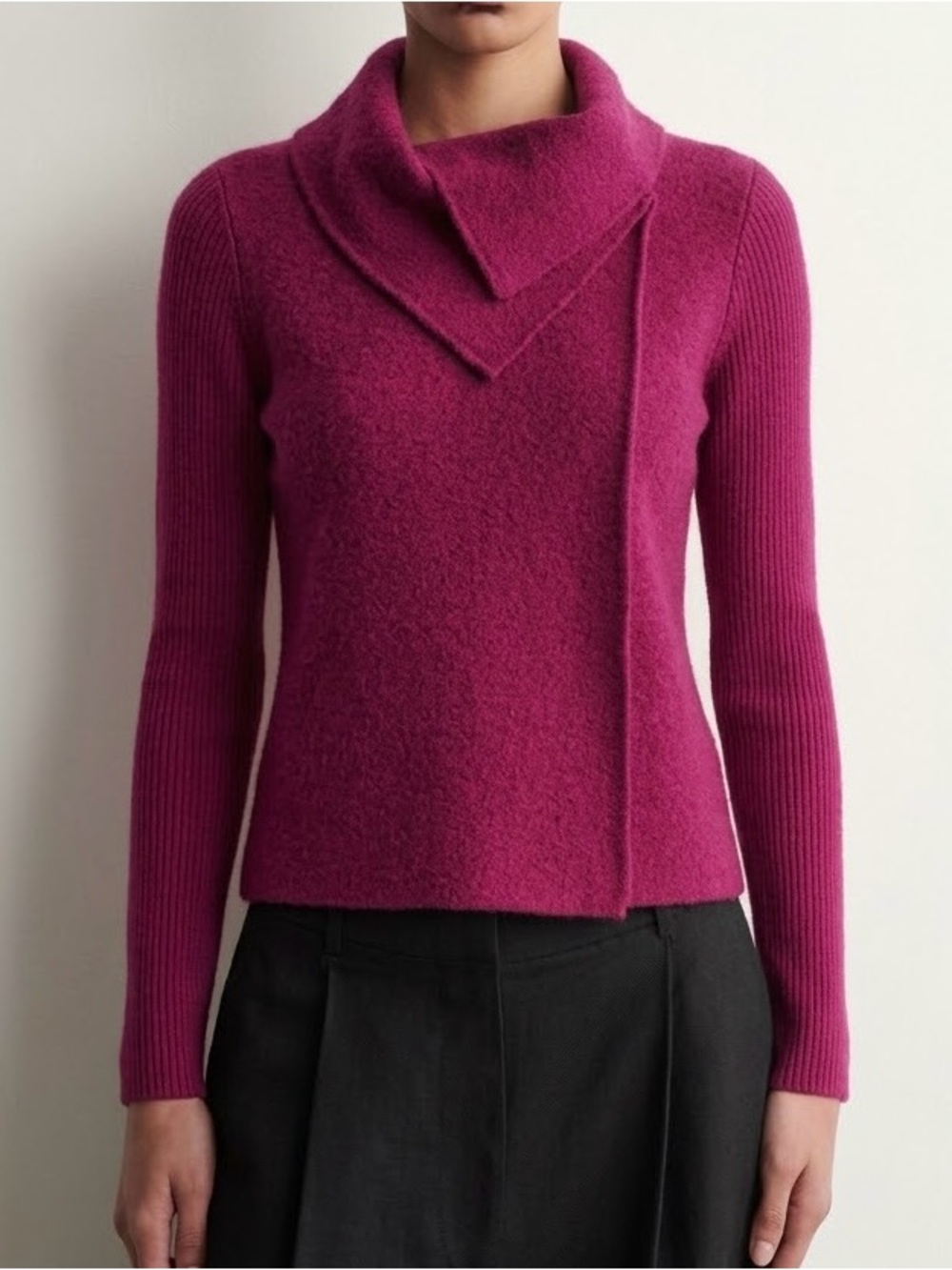 Chico's raspberry magenta wool wrap cardigan sweater Women’s 00 / XS (US 2)